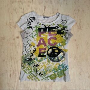 Crazy Y2K Multicolor 100% cotton PEACE tee shirt